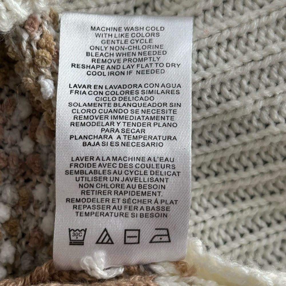 Absolutely Famous Neutral Colorblock Cardigan Size M - Picture 9 of 11